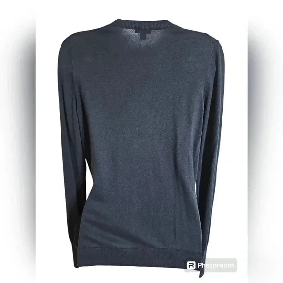 Ann Taylor Blue Wrap Cardigan Sweater Women M Cotton Blend Classic Preppy Chic - Picture 3 of 7